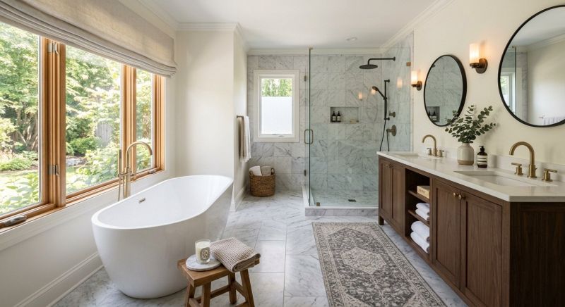 Workmanship detail for bathroom remodeling residential project